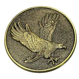 Decorative Brass Eagle Coin By Tropar Mfg. Co. Inc. 2.5" Diameter With Detailed